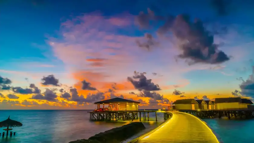 maldives island during sunset