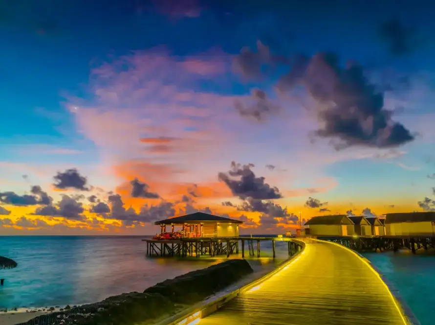 maldives island during sunset