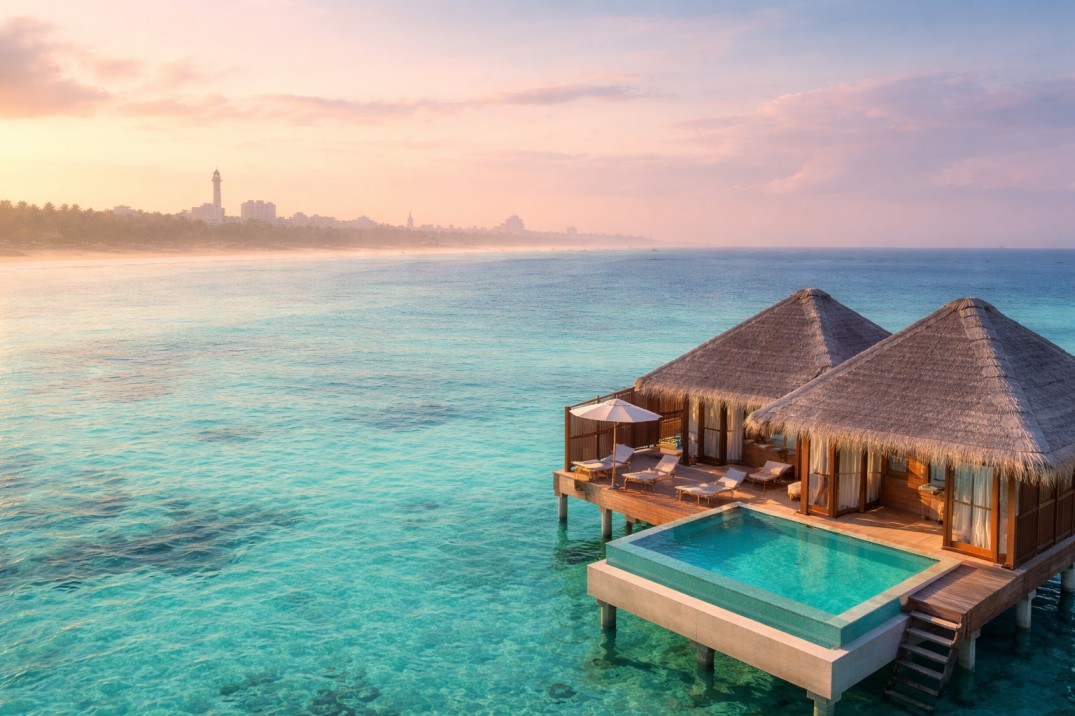 Luxury overwater villa in Maldives for tour packages