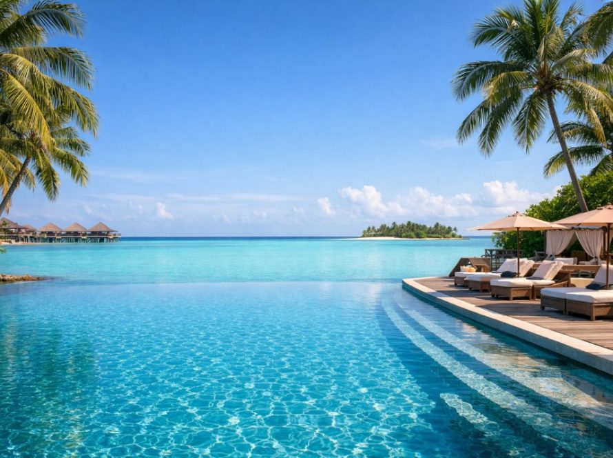 Pristine Maldives beach with turquoise waters