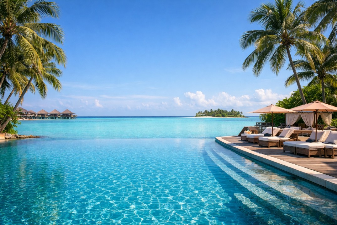 Pristine Maldives beach with turquoise waters