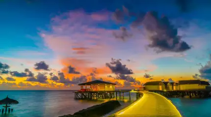 maldives island during sunset